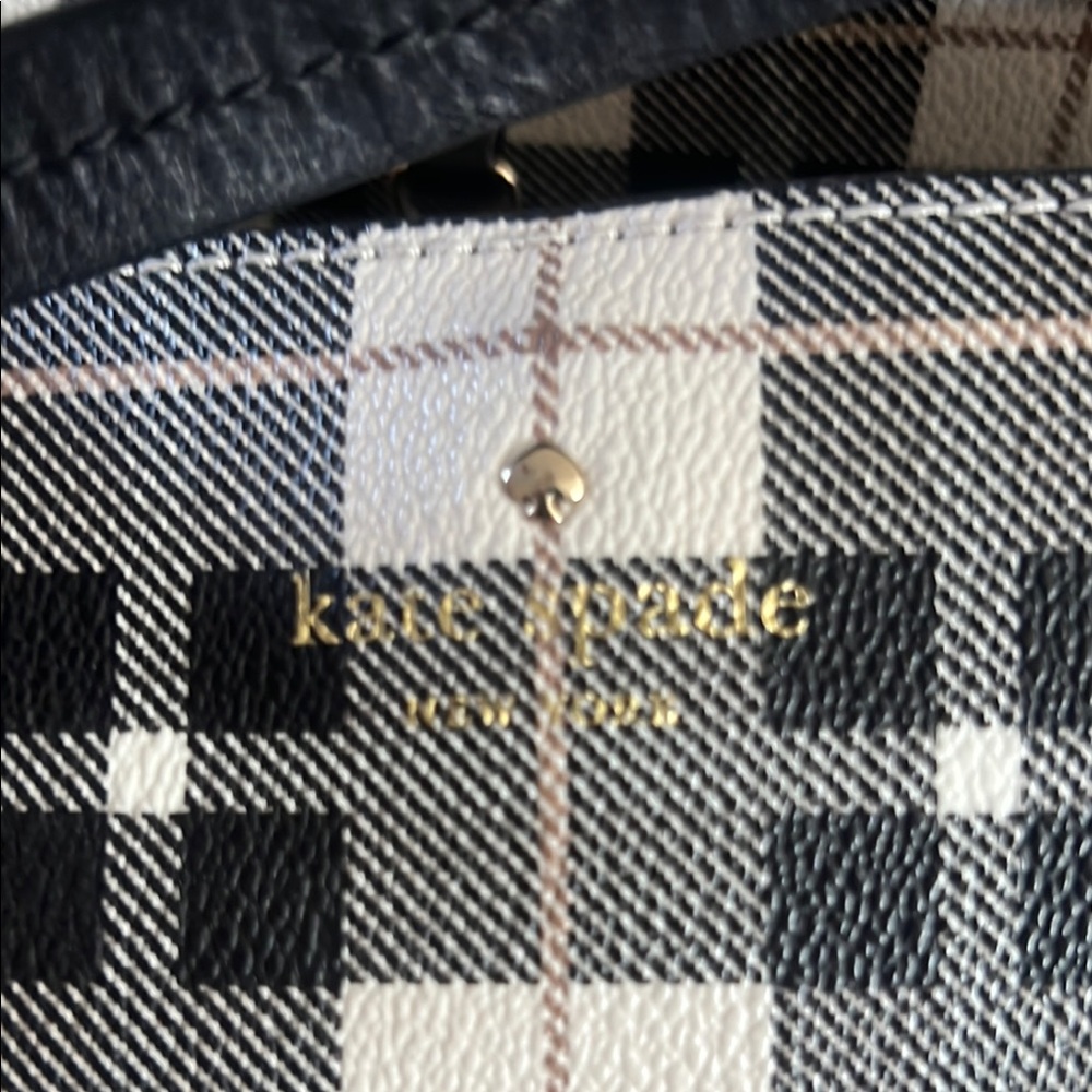 Kate Spade Black and White Checkered Tote Bag - Picture 2 of 5